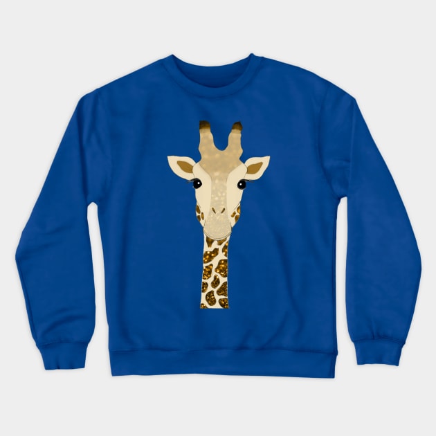 Golden Glitter Giraffe Crewneck Sweatshirt by tangerinetane